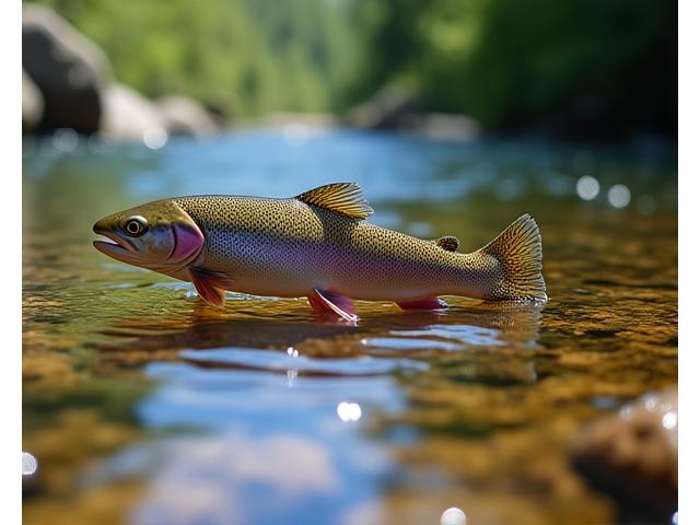 Speckled trout in clear stream water