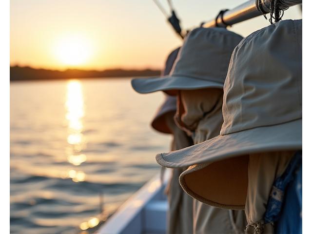 Wide-brimmed sun protection hats, ideal for long hours under the sun.