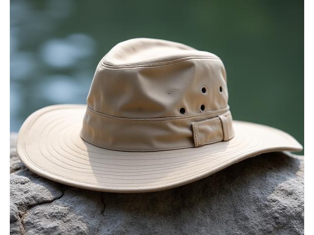 Aqua Shield Boonie Hat - Khaki, wide brim, with ventilation eyelets.